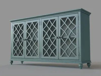 Mirimyn Accent Cabinet Teal Antique Teal 3D model