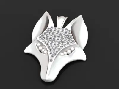 Introducing the Diamond Fox Head Pendant   3D print model