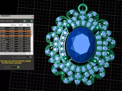 Emerald Grandeur Pendant jewelry 3D model - for Her 3D print model