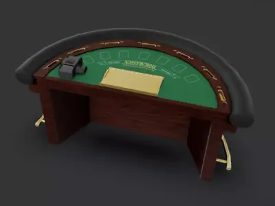 Blackjack Table Low-poly 3D model