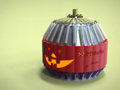 Mechanical Pumpkin Free 3D model