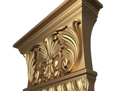 Carved Capital 05 Low-poly 3D model
