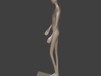 Abstract Man Figurine  Low-poly 3D model