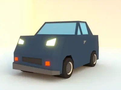 Low-Poly Car Rig Low-poly 3D model