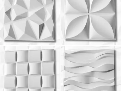 Salon Furniture Warehouse decor 3d wall panels set 8 in one 3D model