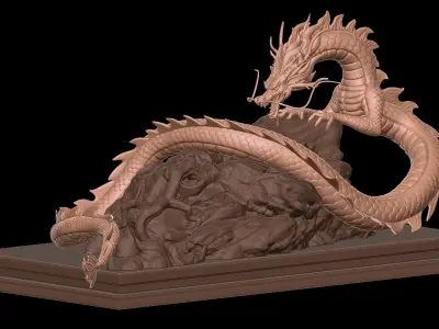 Naga Fang Long Sclupt with Zbrush Project File 3D model 3D model