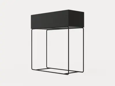 Plant Box Flower box -Black Low-poly 3D model