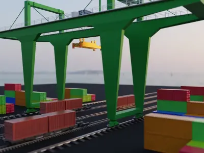 3D Crane Model 3D model