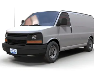 Generic industrial van Low-poly 3D model