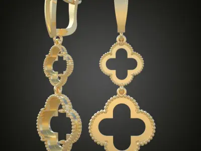 Earring 3D model 3D printable model 0171-7 3D print model