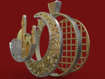 imam ali shrine pendant in the islamic Creed Al shahada  3D print model