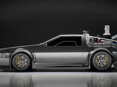 DMC DeLorean Low-poly 3D model