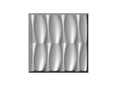 Symmetrical organic dune 3d wall decor panel relief 3D print model