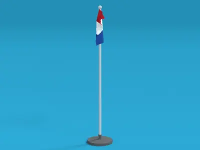 Low Poly Seamless Animated Netherlands Flag Low-poly 3D model