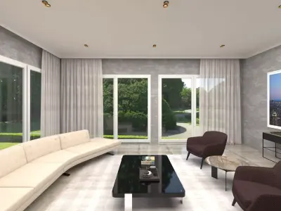 Living Room Modern Interior Design Scene 3d Model Free 3D model