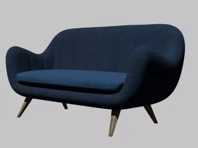 Elegant Blue Couch 3D model