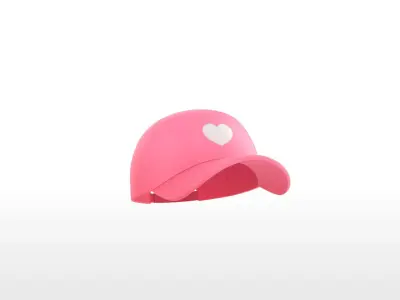 Pink Heart Cap 3D model