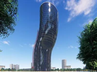 Skyscraper Block Building 3D model