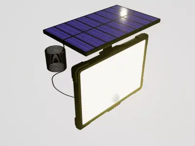 Solar powered light Low-poly 3D model