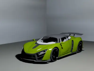 Russian super car Low-poly 3D model