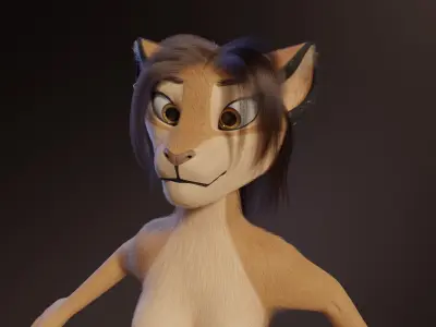 Nicole Anthro lioness 3D model