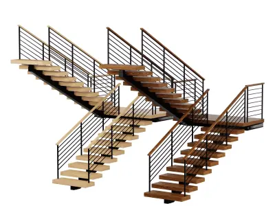 staircases Low-poly 3D model