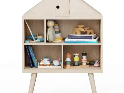 Dollhouse Berndt bookcase by Bloomingville 3D model