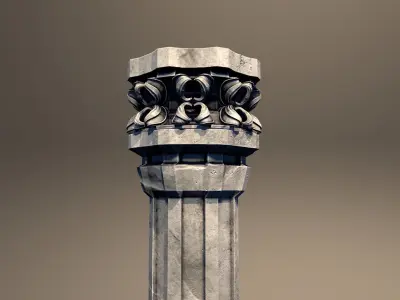 Column Castle Pillar Low-poly 3D model
