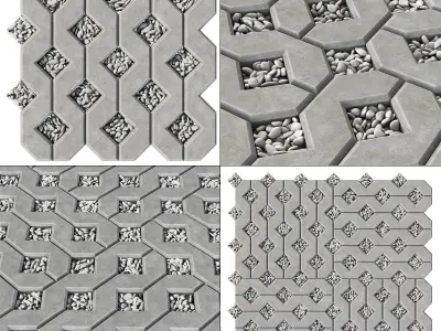 Ecoparking square stone thick 3D model