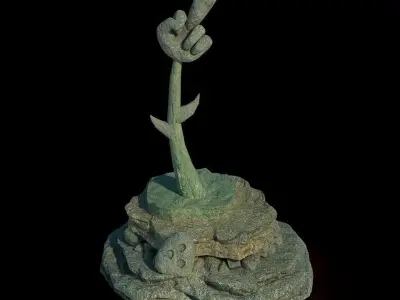 Stone Town Magic Cave - Stone Hand - Middle Finger 01 3D model