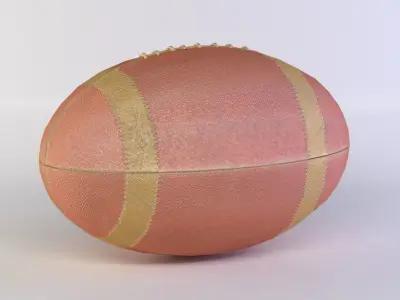 Red rugby ball  Low-poly 3D model