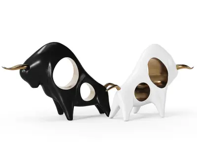 Golden Horn Taurus Figurine 3D model