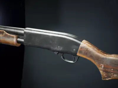 PBR - R870 Woodstock Shotgun  - Game-Ready 3D Asset Low-poly 3D model