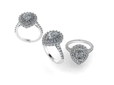 Diamond ring Solitaire ring model jewelry 3D print model 3D 3D print model