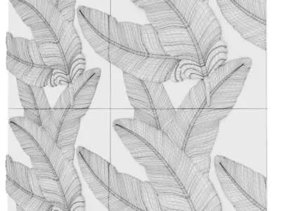 Panel wall feathers 3D model