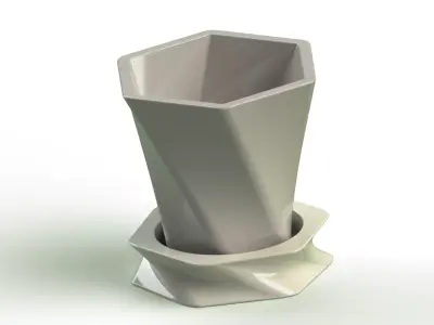 Flowerpot5 hexagon vase 3D print model