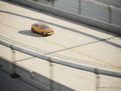 Bridge SUV 3D Scene for Blender Cycles 3D model