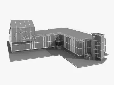 Sport Swimming School Building 3D model