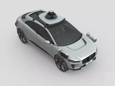 Low Poly Car - Jaguar I-PACE Waymo Driver Low-poly 3D model