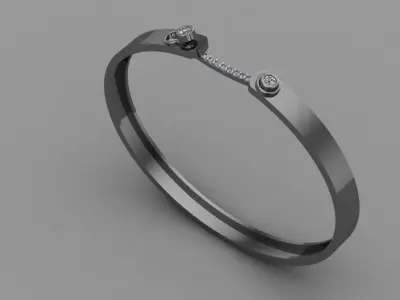 Openable Spring Diamond Bracelet 3D print model