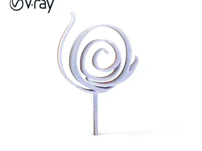 Spiral Rusted Metal Sculpture Model Pack Low-poly 3D model