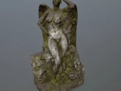 woman statue 1 Low-poly 3D model