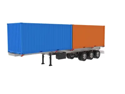 SEMI-TRAILER 60 TON 3D model