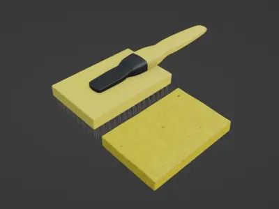 Car cleaning Sponge and Brush Set Low-poly 3D model