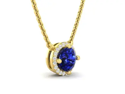 AV 354 Diamond Ladies Halo Fancy Pendant 3D print model