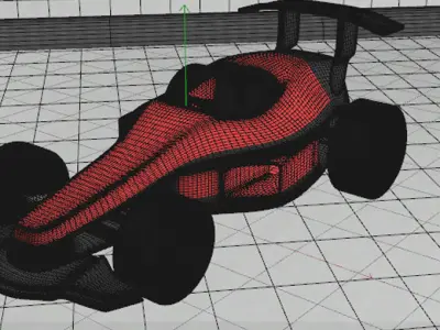 ferrari racing car in garage 3D model
