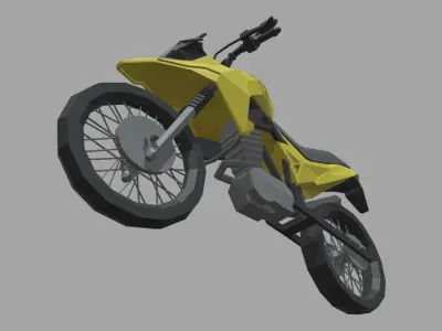 Low Poly Motorbike 01 Low-poly 3D model