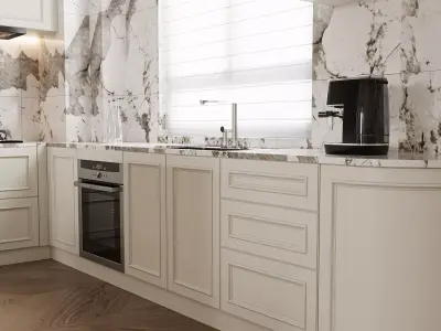 Eclectic living and dining room interior 3D model