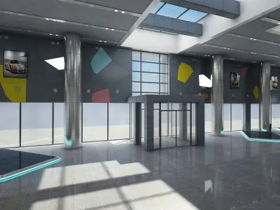 Car Dealership and Furniture 3D model