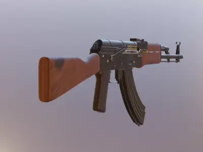 Ak-47 Assault Rifle  -  Realistic 3D Weapon Model for Games 3D model